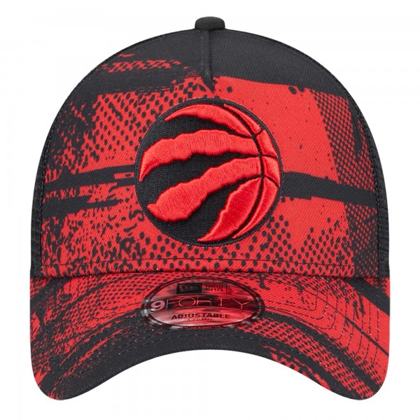 Бейсболка Toronto Raptors New Era Black/Red Tip Off A-Frame Trucker 9FORTY