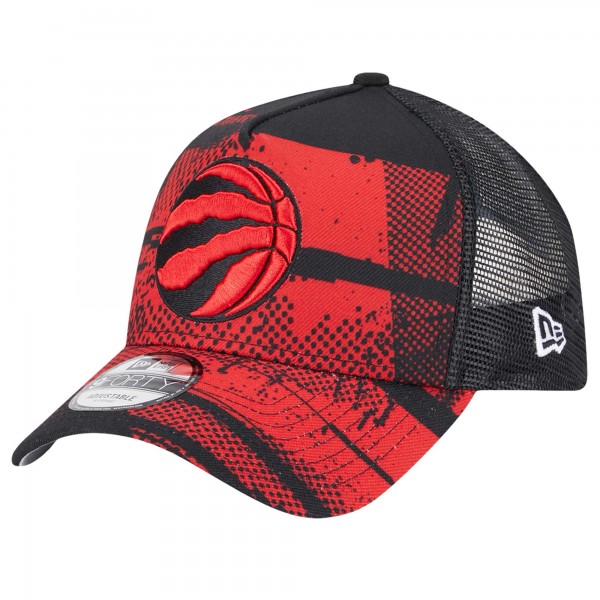 Бейсболка Toronto Raptors New Era Black/Red Tip Off A-Frame Trucker 9FORTY