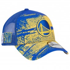 Бейсболка Golden State Warriors New Era Tip Off A-Frame Trucker 9FORTY - Royal/Gold