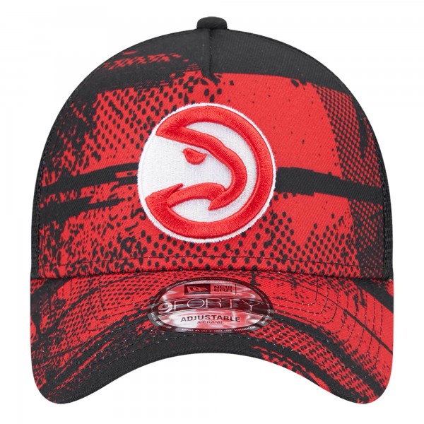 Бейсболка Atlanta Hawks New Era Tip Off A-Frame Trucker 9FORTY - Black/Red