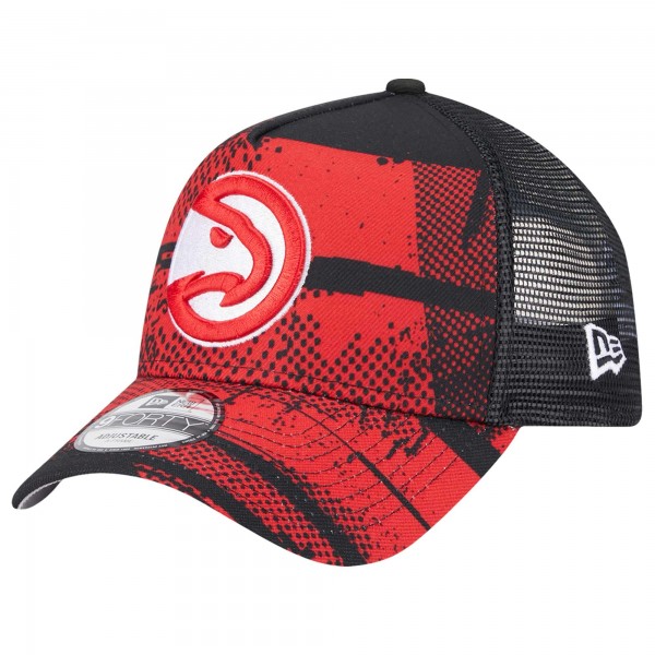Бейсболка Atlanta Hawks New Era Tip Off A-Frame Trucker 9FORTY - Black/Red