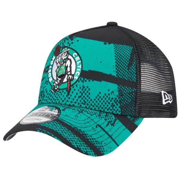 Бейсболка Boston Celtics New Era Tip Off A-Frame Trucker 9FORTY - Black/Kelly Green