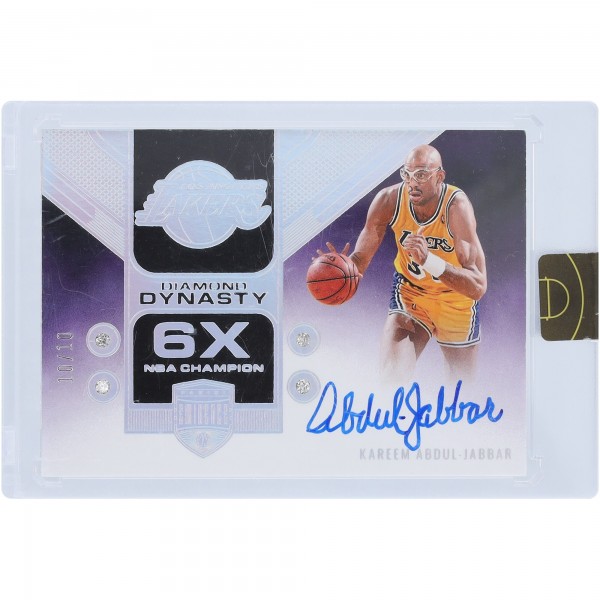 Kareem Abdul-Jabbar Los Angeles Lakers Autographed 2021-22 Panini Eminence Quad Diamond #DDS-KJA #10/10 Card