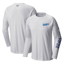 Los Angeles Dodgers Columbia White Terminal Tackle Long Sleeve T-Shirt