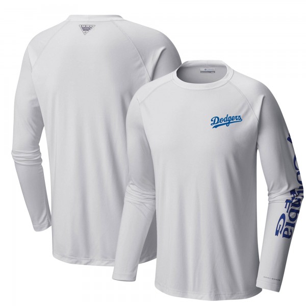 Los Angeles Dodgers Columbia White Terminal Tackle Long Sleeve T-Shirt