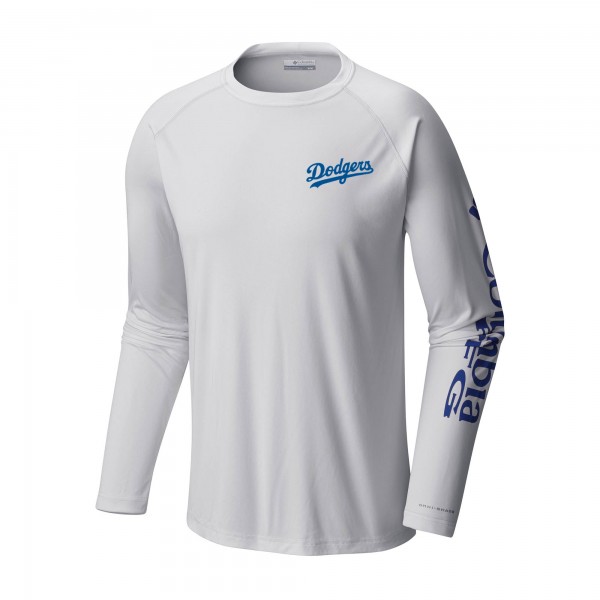 Los Angeles Dodgers Columbia White Terminal Tackle Long Sleeve T-Shirt