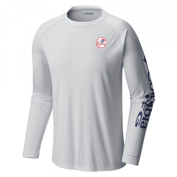 New York Yankees Columbia White Terminal Tackle Long Sleeve T-Shirt