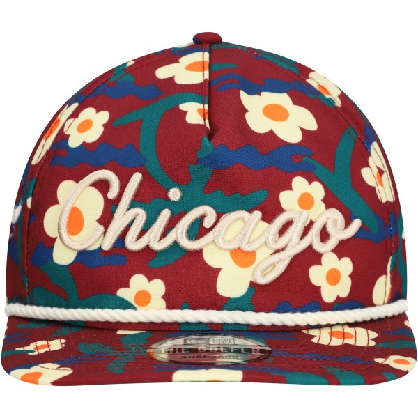 Бейсболка Chicago Bulls New Era Crimson Vacation Floral Golfer