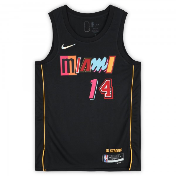 Игровая джерси Tyler Herro Miami Heat Autographed Fanatics Authentic Black Nike Mixtape Edition Swingman