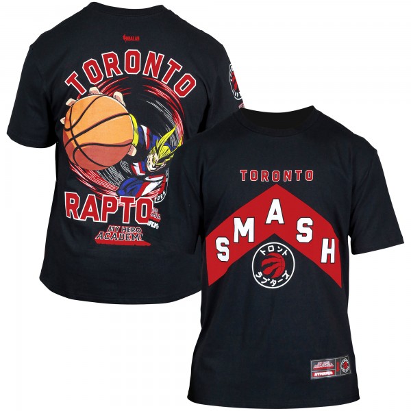 Unisex Toronto Raptors Hyperfly Black NBA x My Hero Academia All Might Smash T-Shirt