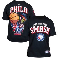 Unisex Philadelphia 76ers Hyperfly Black NBA x My Hero Academia All Might Smash T-Shirt