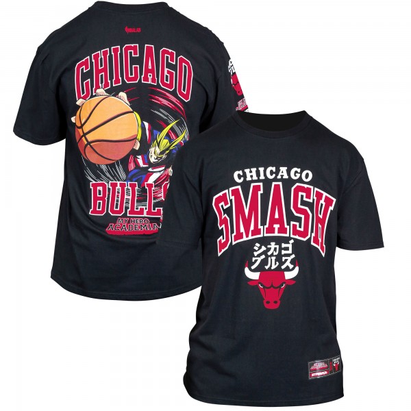 Футболка Chicago Bulls Hyperfly Unisex NBA x My Hero Academia All Might Smash - Black