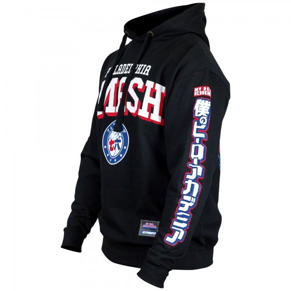 Unisex Philadelphia 76ers Hyperfly Black NBA x My Hero Academia All Might Smash Pullover Hoodie