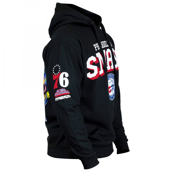 Unisex Philadelphia 76ers Hyperfly Black NBA x My Hero Academia All Might Smash Pullover Hoodie
