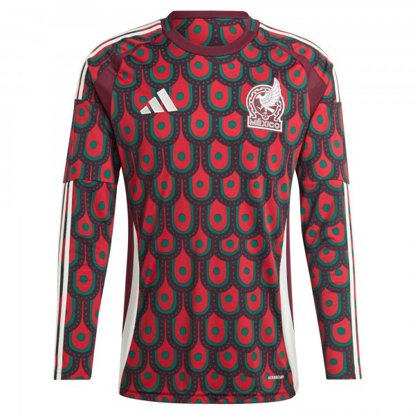 Mexico National Team adidas 2024 Home Replica Long Sleeve Jersey - Burgundy
