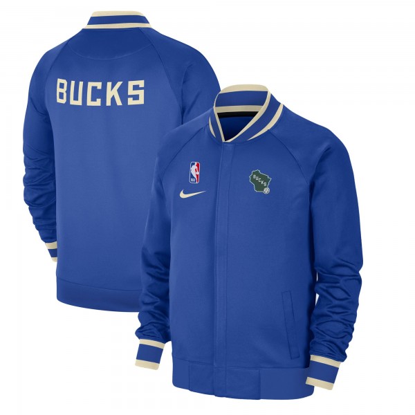 Кофта на молнии Milwaukee Bucks Nike 2024/25 City Edition Authentic Showtime Performance - Royal