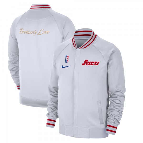 Кофта на молнии Philadelphia 76ers Nike 2024/25 City Edition Authentic Showtime Performance - White