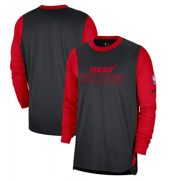 Футболка с длинным рукавом Miami Heat Nike 2024/25 City Edition Authentic Pregame Performance Shooting - Black