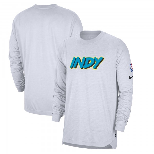 Футболка с длинным рукавом Indiana Pacers Nike 2024/25 City Edition Authentic Pregame Performance Shooting - White