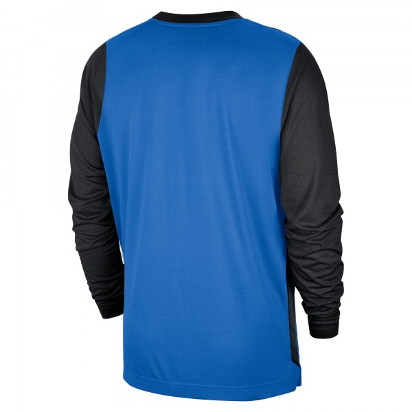 Футболка с длинным рукавом Oklahoma City Thunder Nike Blue/Black 2024/25 City Edition Authentic Pregame Performance Shooting
