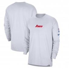 Футболка с длинным рукавом Philadelphia 76ers Nike 2024/25 City Edition Authentic Pregame Performance Shooting - White