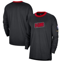 Футболка с длинным рукавом Houston Rockets Nike 2024/25 City Edition Authentic Pregame Performance Shooting - Black/Red