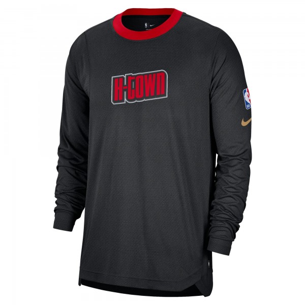 Футболка с длинным рукавом Houston Rockets Nike 2024/25 City Edition Authentic Pregame Performance Shooting - Black/Red