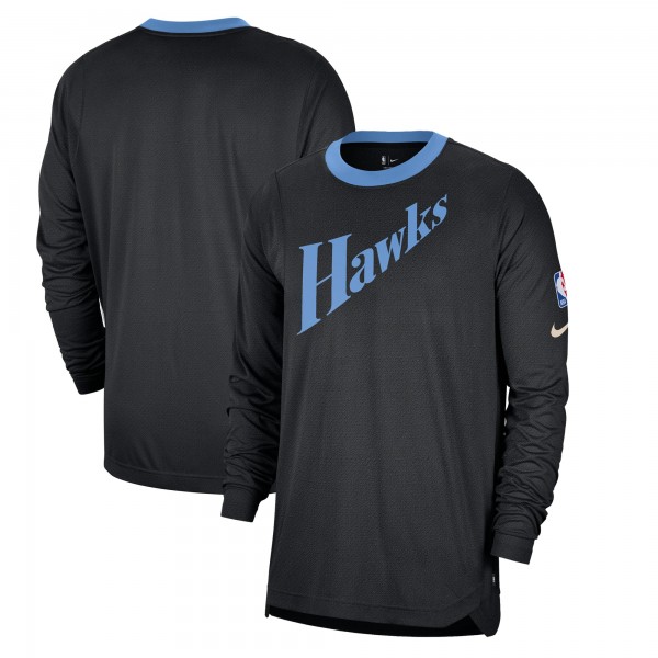 Футболка с длинным рукавом Atlanta Hawks Nike 2024/25 City Edition Authentic Pregame Performance Shooting - Black