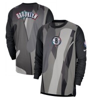 Футболка с длинным рукавом Brooklyn Nets Nike 2024/25 City Edition Authentic Pregame Performance Shooting - Black