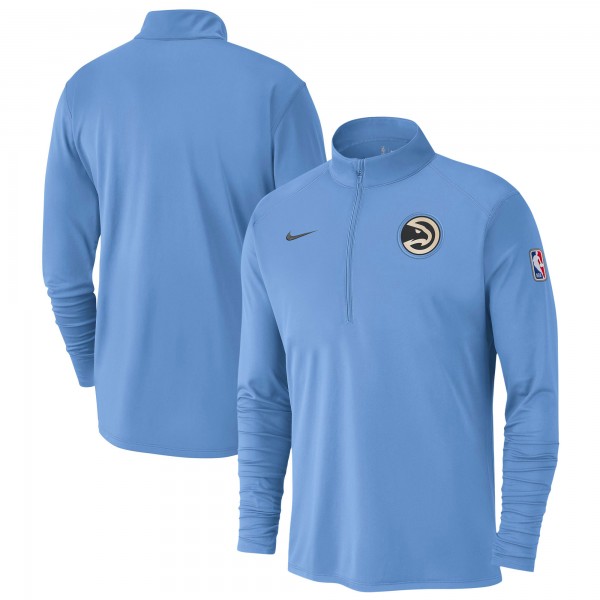Кофта на короткой молнии Atlanta Hawks Nike 2024/25 City Edition Authentic Coaches Performance - Light Blue