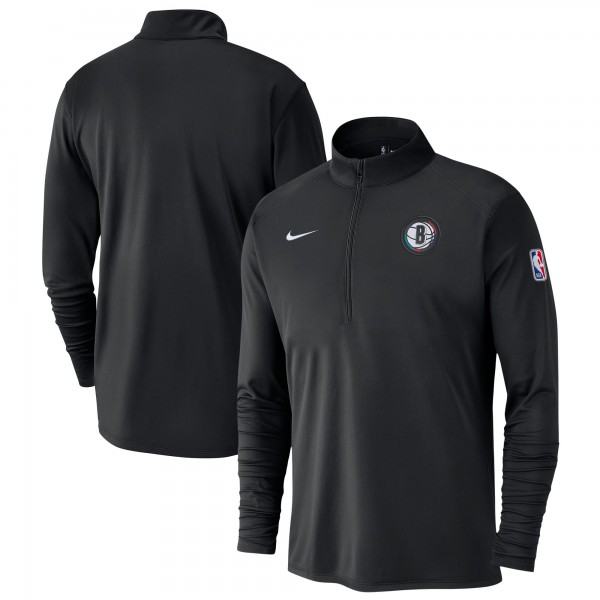 Кофта на короткой молнии Brooklyn Nets Nike 2024/25 City Edition Authentic Coaches Performance - Black