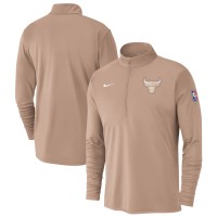 Кофта на короткой молнии Chicago Bulls Nike 2024/25 City Edition Authentic Coaches Performance - Tan