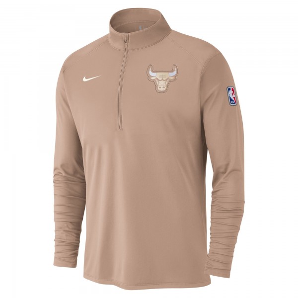 Кофта на короткой молнии Chicago Bulls Nike 2024/25 City Edition Authentic Coaches Performance - Tan