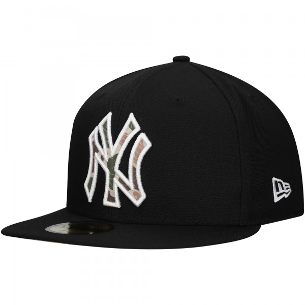 Бейсболка New York Yankees New Era Black Troop Chant Camo Undervisor 59FIFTY