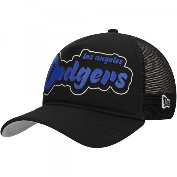 Бейсболка Los Angeles Dodgers New Era Black Retro Bold A-Frame Trucker 9FORTY