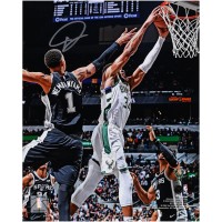 Giannis Antetokounmpo Milwaukee Bucks Autographed Fanatics Authentic 8 x 10 Dunk vs. San Antonio Spurs Photograph