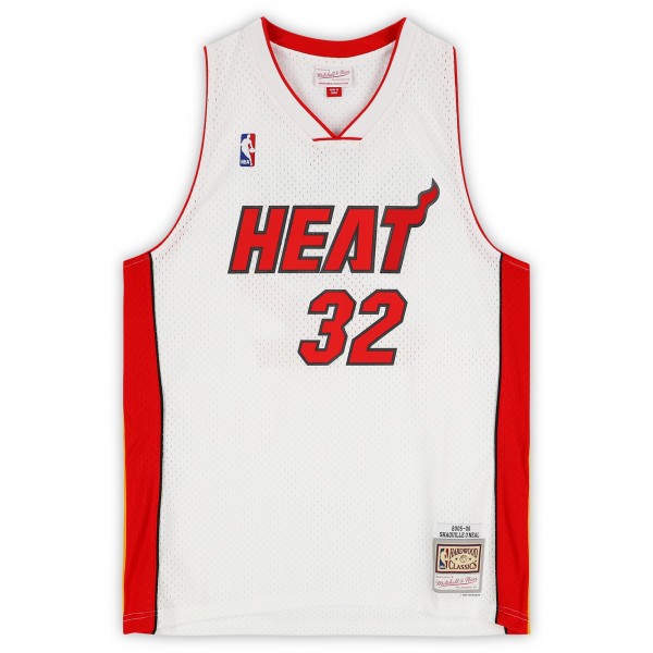 Игровая джерси Shaquille ONeal Miami Heat Autographed Fanatics Authentic White 2005-06 Mitchell & Ness Swingman