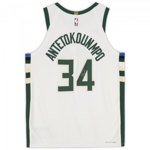 Giannis Antetokounmpo Milwaukee Bucks Autographed Fanatics Authentic White Nike Association Edition Authentic Jersey