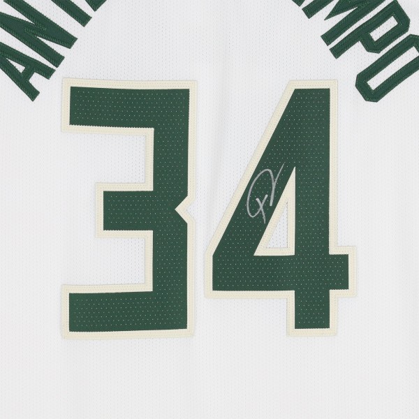 Giannis Antetokounmpo Milwaukee Bucks Autographed Fanatics Authentic White Nike Association Edition Authentic Jersey