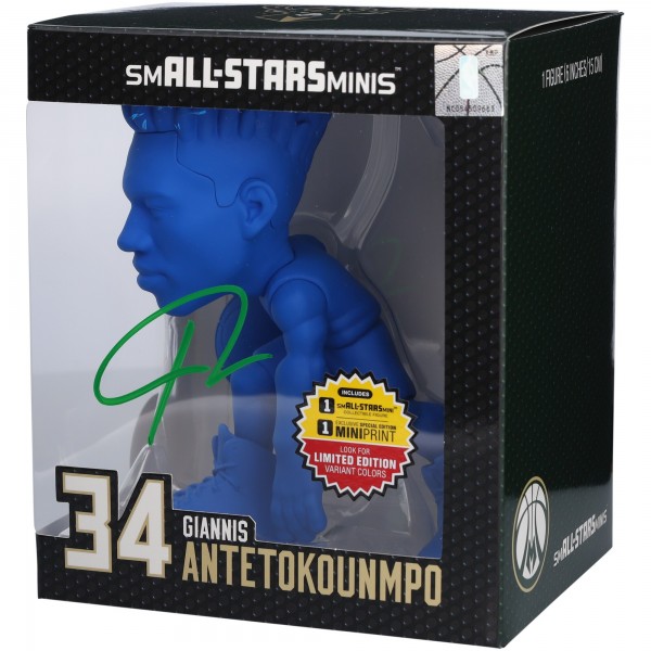 Giannis Antetokounmpo Milwaukee Bucks Autographed Fanatics Authentic smALL-STARS Blue Chase Variant 6 Vinyl Figurine
