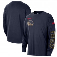 Golden State Warriors Nike Navy 2024/25 City Edition Courtside Max90 Heavyweight Long Sleeve T-Shirt