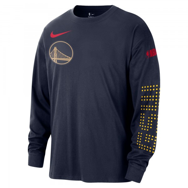 Golden State Warriors Nike Navy 2024/25 City Edition Courtside Max90 Heavyweight Long Sleeve T-Shirt