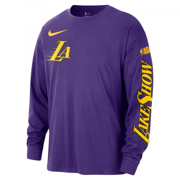 Футболка с длинным рукавом Los Angeles Lakers Nike 2024/25 City Edition Courtside Max90 Heavyweight - Purple