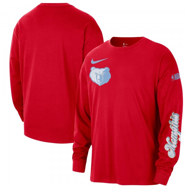 Футболка с длинным рукавом Memphis Grizzlies Nike 2024/25 City Edition Courtside Max90 Heavyweight - Red
