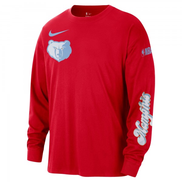 Футболка с длинным рукавом Memphis Grizzlies Nike 2024/25 City Edition Courtside Max90 Heavyweight - Red