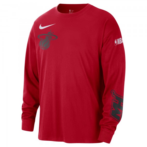 Футболка с длинным рукавом Miami Heat Nike 2024/25 City Edition Courtside Max90 Heavyweight - Red