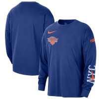 Футболка с длинным рукавом New York Knicks Nike 2024/25 City Edition Courtside Max90 Heavyweight - Blue