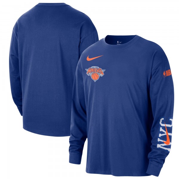 Футболка с длинным рукавом New York Knicks Nike 2024/25 City Edition Courtside Max90 Heavyweight - Blue