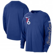 Футболка с длинным рукавом Philadelphia 76ers Nike 2024/25 City Edition Courtside Max90 Heavyweight - Royal