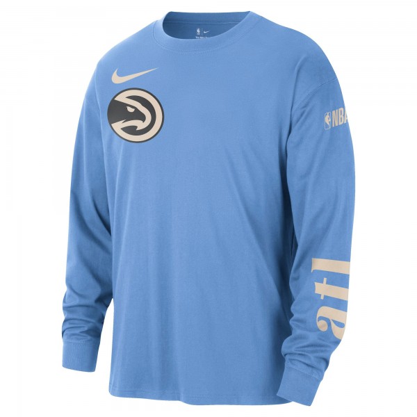 Футболка с длинным рукавом Atlanta Hawks Nike 2024/25 City Edition Courtside Max90 Heavyweight - Light Blue